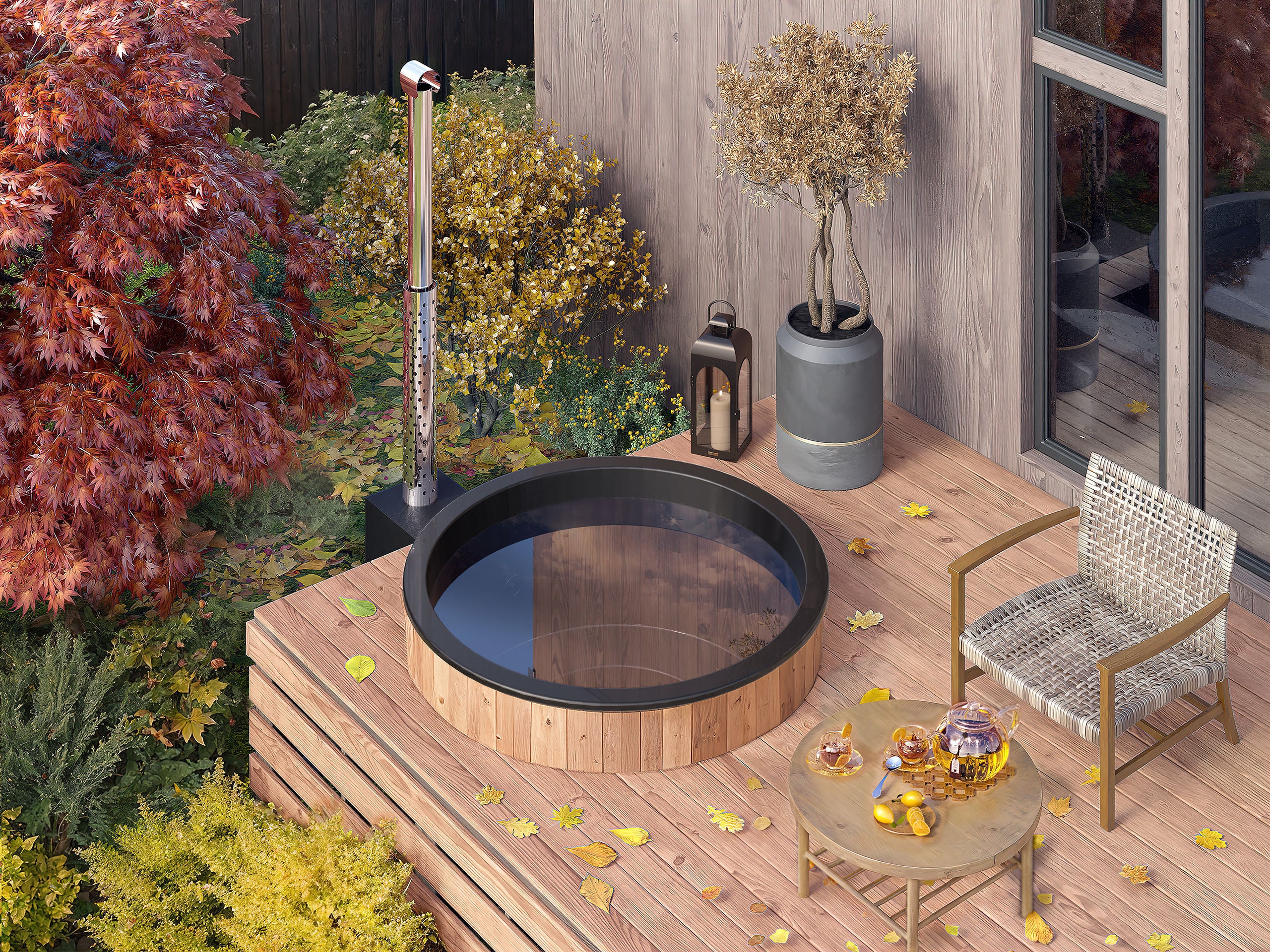 Palju terassille ulkokamiinalla "DIY" Ø1.8m